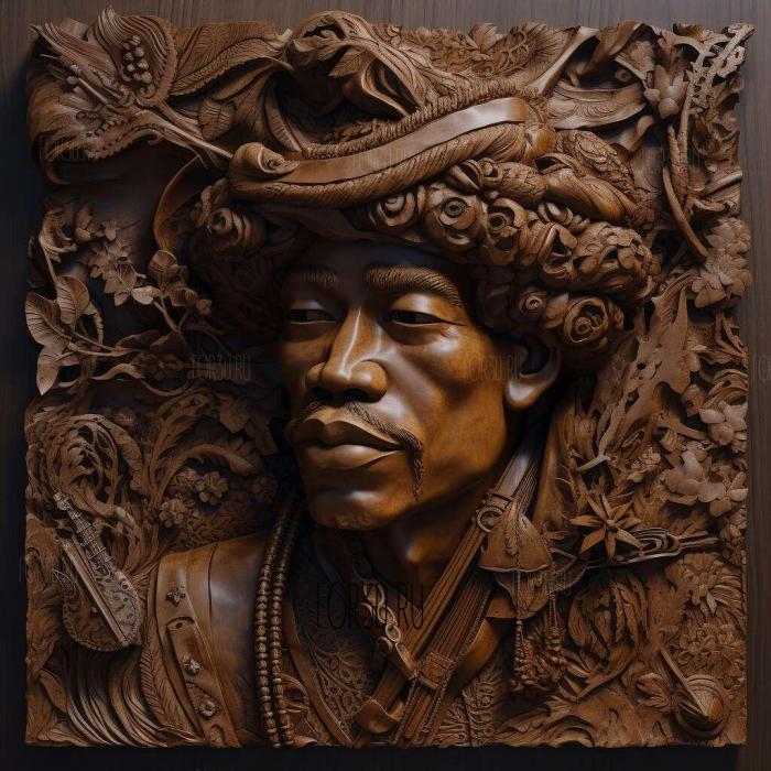 jimi hendrix 3 stl model for CNC